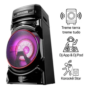 Torre de som lg xboom rnc5 bluetooth, potente, função dj, iluminação led e party mode