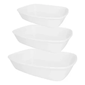 Oxford conjunto de 3 refratárias bake branco