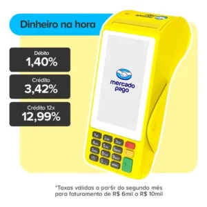 Maquininha de cartão pro 3 mercado pago point amarela tim 4g/wifi/nfc