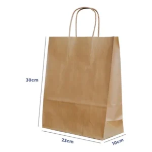 Sacola papel kraft m 23x30x10cm 100und acesso® monolúcido embalagem presente bolsa ecológica alça torcida