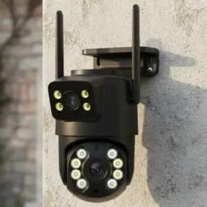 Câmera de segurança domo ptz 4k externa dupla lente wifi controle remoto
