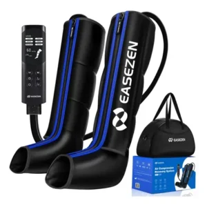 Bota de compressao pneumatica massageador pes easezen 6 modos médio preto/azul azul/preto