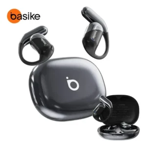 Basike fone de ouvido sem fio bluetooth com gancho gamer esportivo baixa latência 100h, design aberto