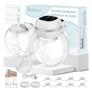 Bomba de tirar leite materno portátil elétricas antuvi vestível mãos livres cabeça dupla 17-24mm flanges 180 ml