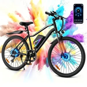 Bicicleta elétrica xroymexroy eb3 26" 750w com bateria 36v, autonomia 40km, suspensão dianteira, shimano 7 marchas e app