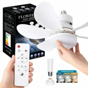 Ventilador de teto solviva com luz led e controle remoto, 6 pás 42 cm, silencioso bivolt