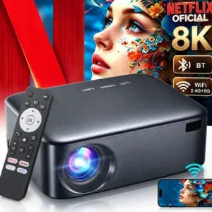 Projetor netflix oficial 8k profissional 1000ansi portátil 35000lm 5g/2.4g wifi bluetooth 4k full hd