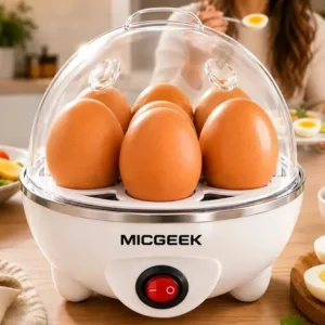 Cozedor de ovos automático panela a vapor elétrica legumes portátil prático rápido 7 em 5min micgeek
