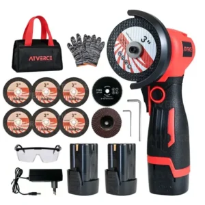 Mini esmerilhadeira atverce a bateria kit de 76 mm (3") com 2 baterias e maleta